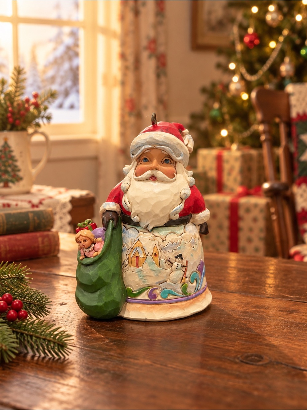 Jim Shore Mini Santa with Toy Bag #4041104 Retired 2014